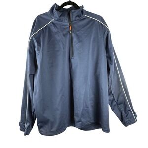 Brooks Brothers Men XXL Pullover 1/4 Zip Navy Blue Athletic‎ Jacket Long Sleeve